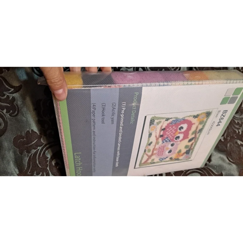 Latch Hook Pillow Cover‎ OWLS BZ644  NIB